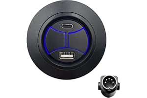 Kariwust 2 Button 5 Pin Round Hand Control Handset with USB Type A C Port and Backlight for Power Recliner Lift Chairs