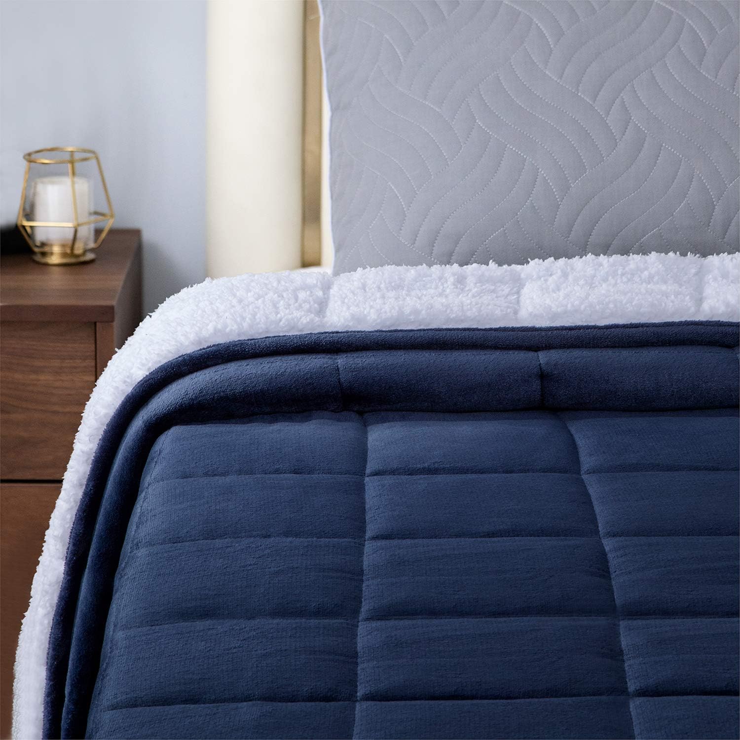 BUZIO Sherpa Fleece Weighted Blanket for Kids and Adults, 5.5kg Heavy