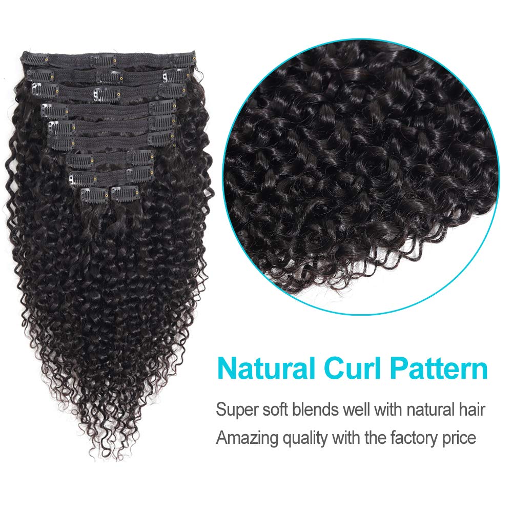 Amazon Com Kinky Curly Clip Ins 12 Inches 8a Grade 4b 4c Kinkys