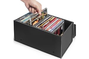 ProtectHobby CD Storage Box, CD Holder Store 30 Jewel Cases, Disc Holder Media Storage Organizer