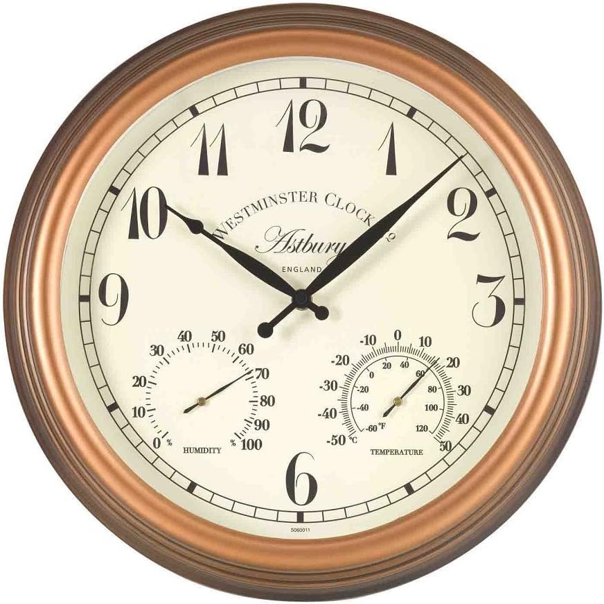 Outside In DesignsALTUNA 5060011-Reloj & Termometro astbury Wall 38 cm, No Aplicable, Multicolored