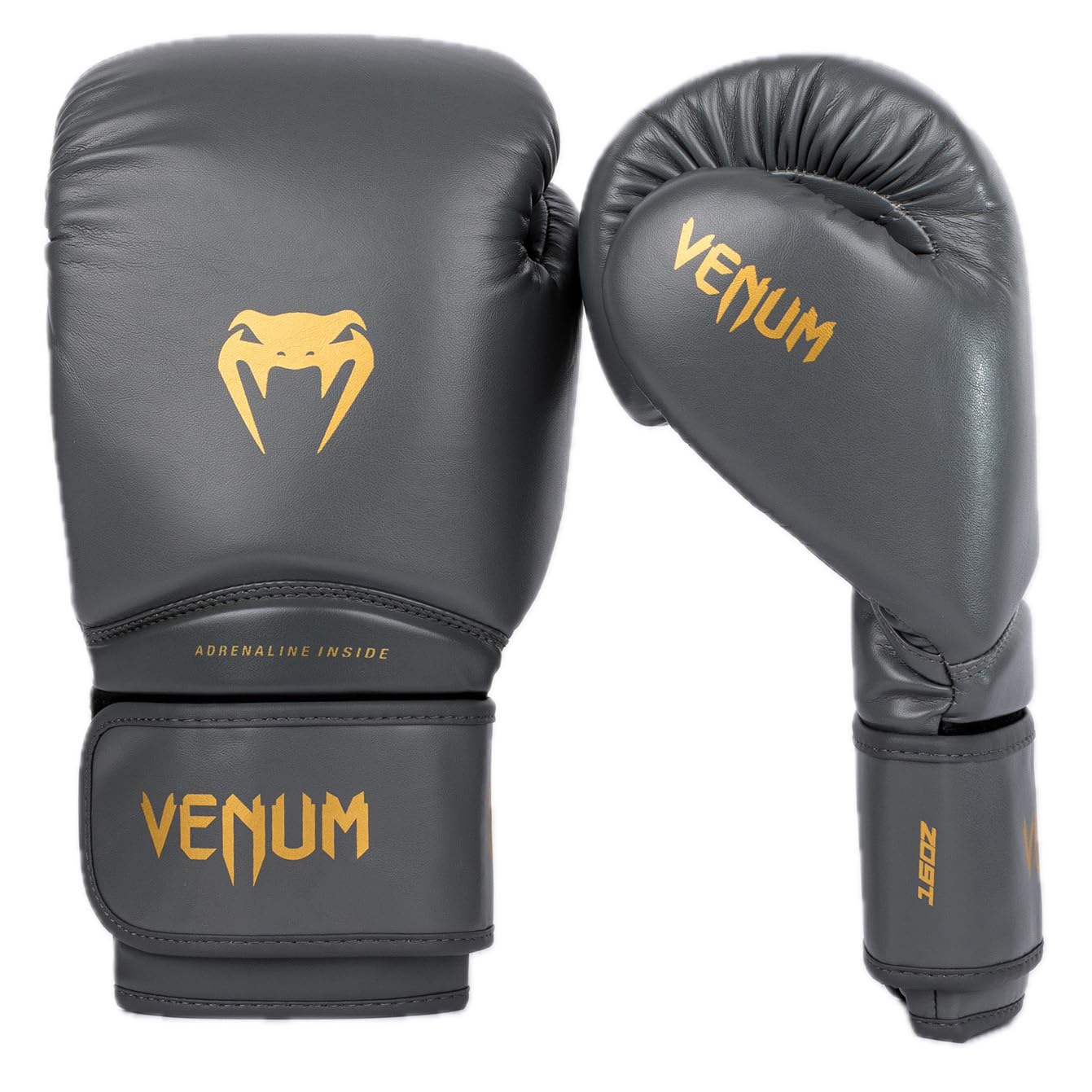 Venum, Contender 1.5 Boxing Gloves, Unisex Adult, 14 Oz, Grey/Gold