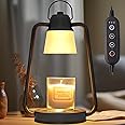 MAOYUE Candle Warmer Lamp Dimmable Timer: Electric Metal Top Down Light Heat Melting Wax Candles Vintage Fits Large Small Jar Scented Candel Warming Lantern Black