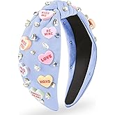 Valentines Headbands for Women Teen Girls, XOXO Love Heart Headband, Valentines Day Gifts for Her Teacher Daughter Wife Mom, Valentine Hair Accessories to Match Outfit Clothes Shirt Dress (Blue)