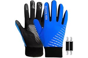 Kids Winter Gloves 1 Pair, Kids Bike Gloves for Boys Girls Running Cycling, Bike Football Gloves Kids with Glove Clip