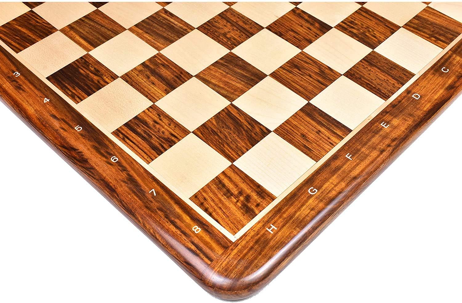 RoyalChessMallSolid Inlaid Wood Chess board Golden Rosewood & Maple