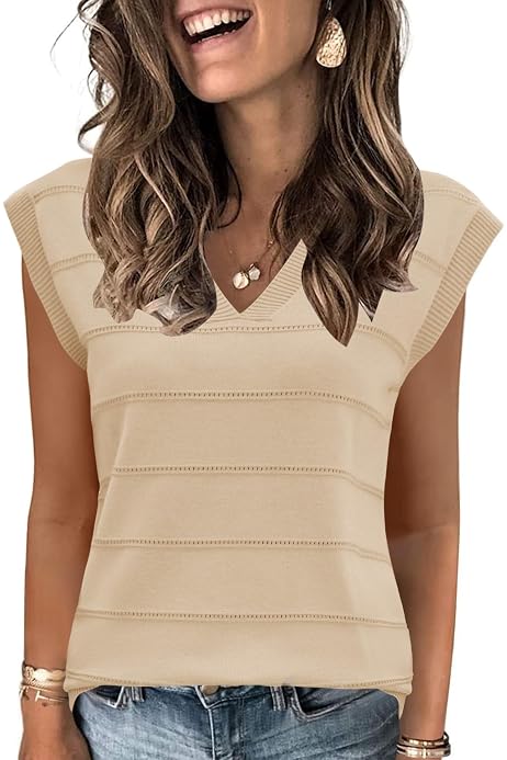 IFUROL Women's Short Sleeve Sweater – Round Neck Knit Pullover, Soft Viscose/Nylon Blend, Casual Basic Top