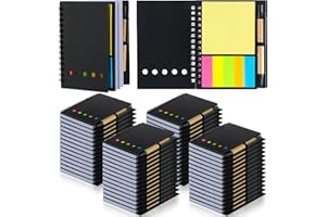 Qilery 50 Pack Lined Spiral Notebook Small Notepad and Pen Set Steno Pads Lined Notepad Black Pocket Notebook for Business Office School Supplies
