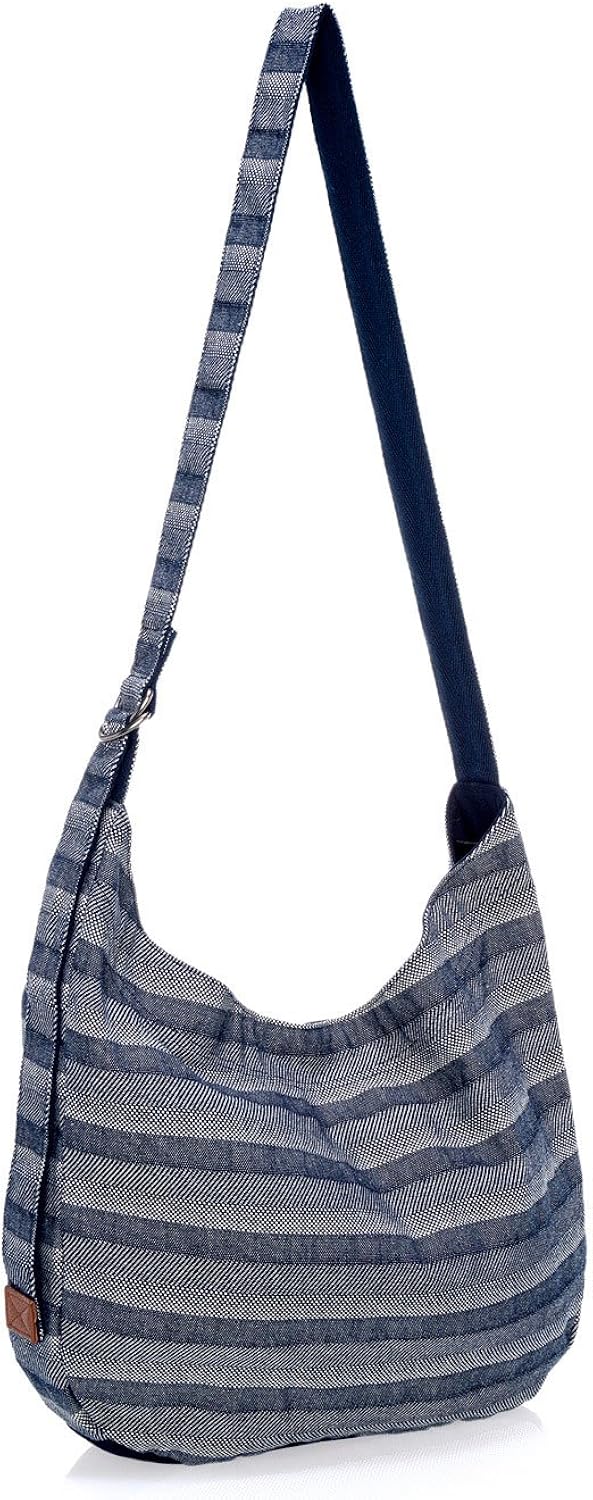 Thirty One Retro Metro Hobo Crossbody Purse in Woven Stripe