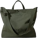 Huwzder Women Large Canvas Tote Handbags Casual Shoulder Work Bag Crossbody Top Handle Bag Cross-body Handbags