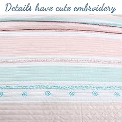 Cozy Line Home Fashions Light Pink Blue Ruffles