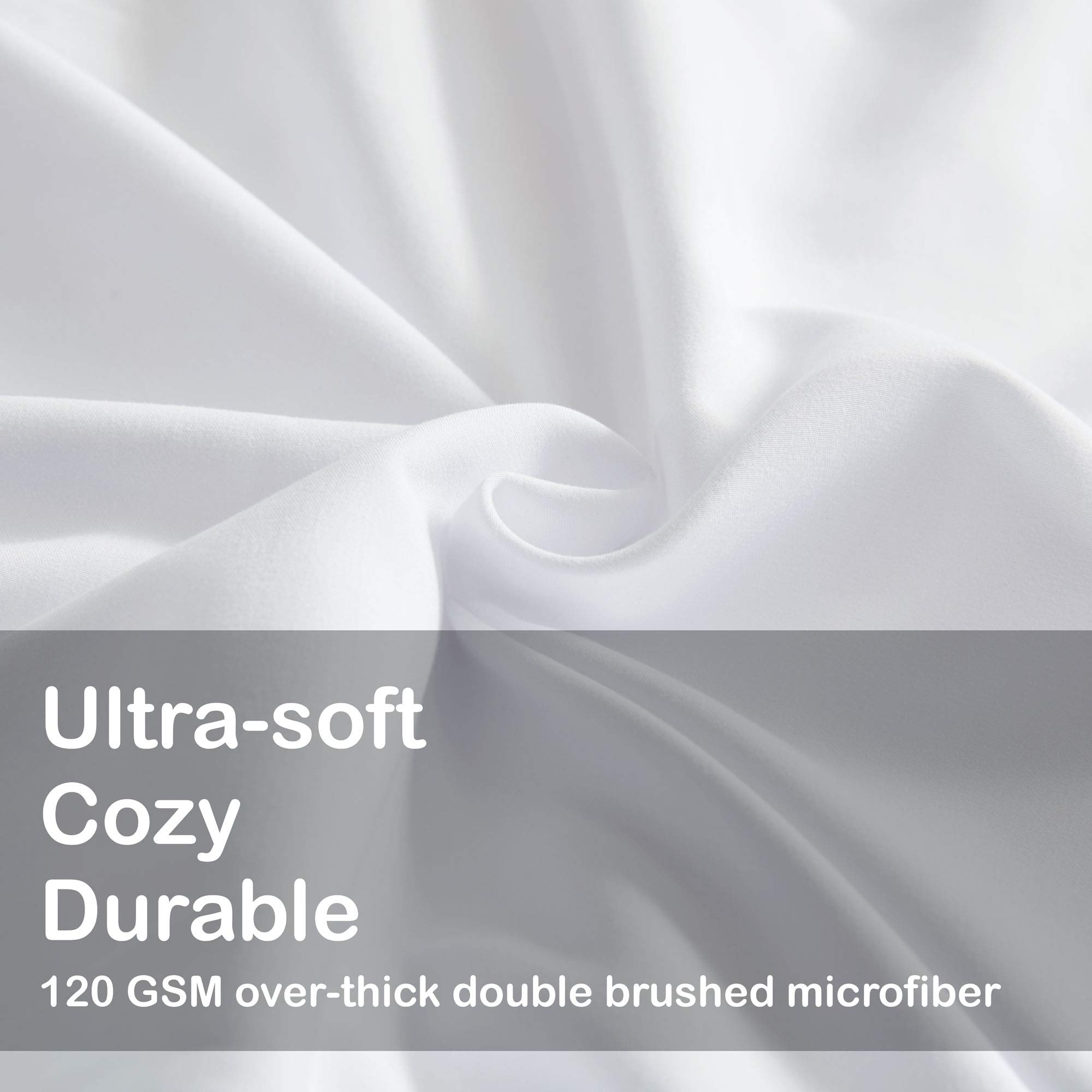 Sleep Zone Bedding Duvet Cover Cooling 120gsm Soft Zipper Closure Corner Ties 3 PC, White,Full/Queen