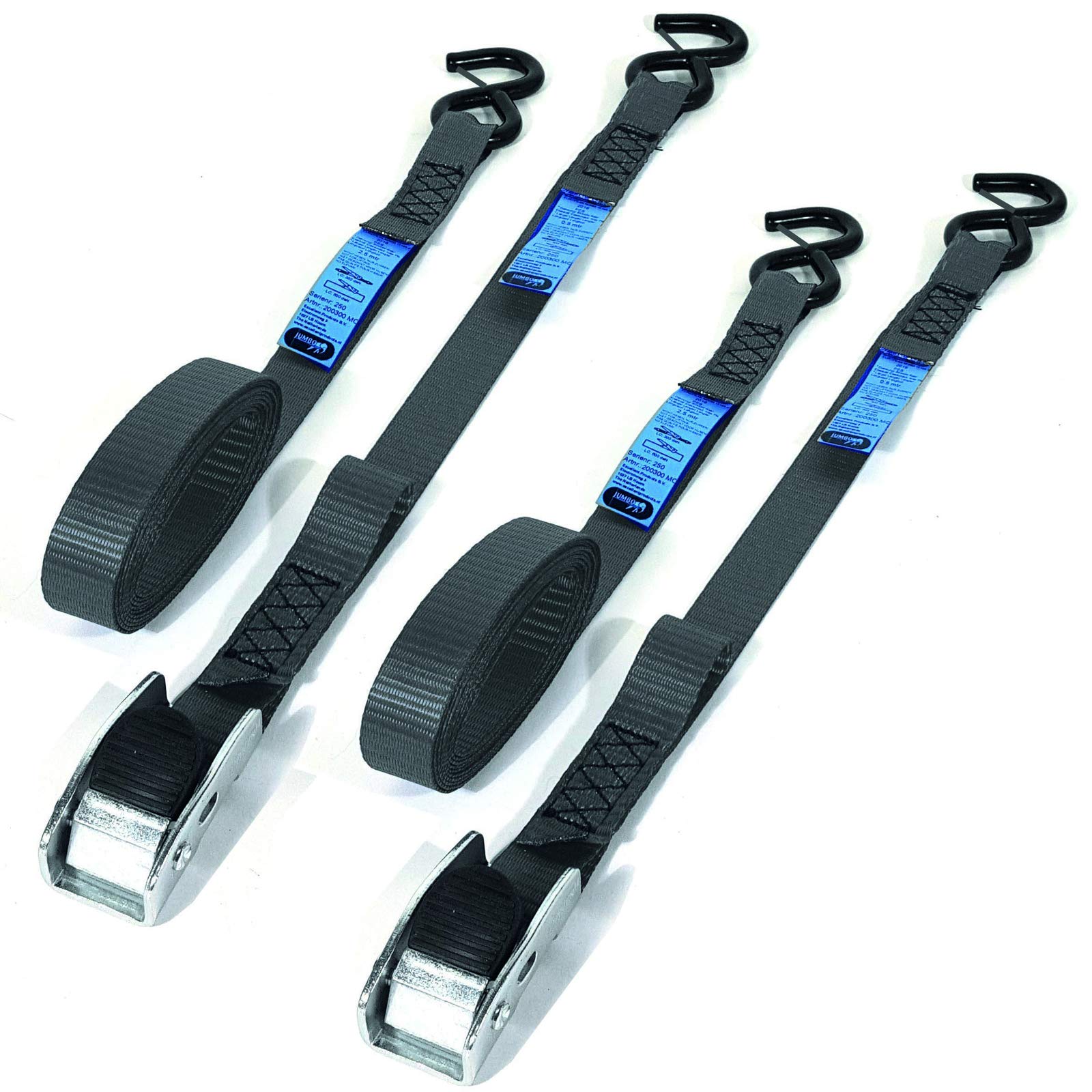 Medium Duty Tie Down with S Hooks 300kg. Lc 600 DaN