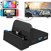 Ukor TV Docking Station for Switch - Portable Charging Stand and HDMI Adapter with Extra USB 3.0 Port, Replacement Charging Dock for Nintendo Switch