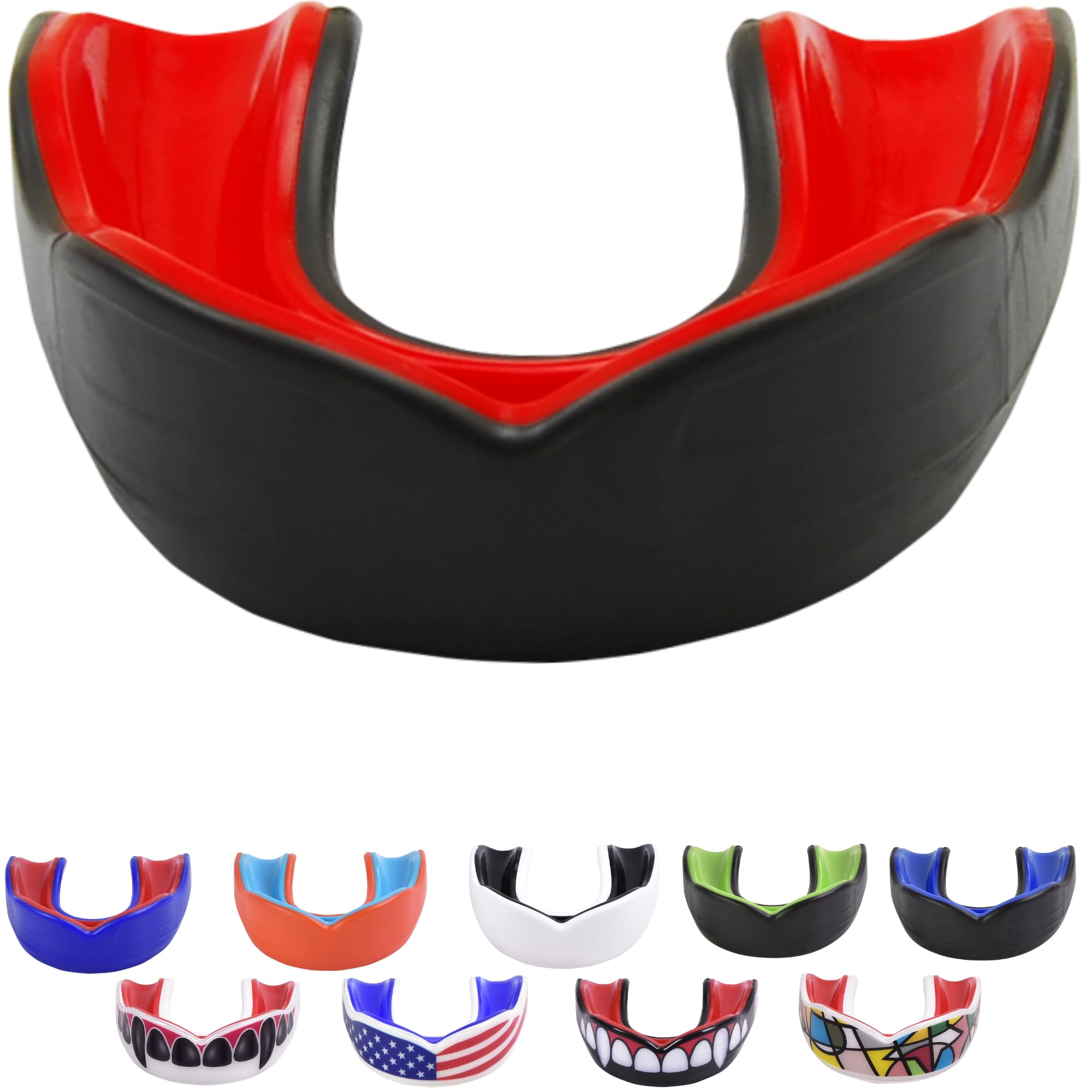 Oral Mart Black/Red Adult Gum Shield - Sports Mouth Guard for Karate, Boxing, Martial Arts, Football, MMA, Sparring, Hockey, Rugby, BJJ, Muay Thai,Soccer — image 1