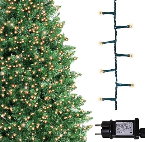 Albero Di Natale Da Esterno Amazon.Luci Natalizie Per Interni E Esterno 1000 Led Albero Luci Bianco Caldo 8 Modalita Con Memoria E Funzione Timer Alimentate Trasformatore Incluso 25m Lunghezza Illuminata Cavo Verde Amazon It Illuminazione