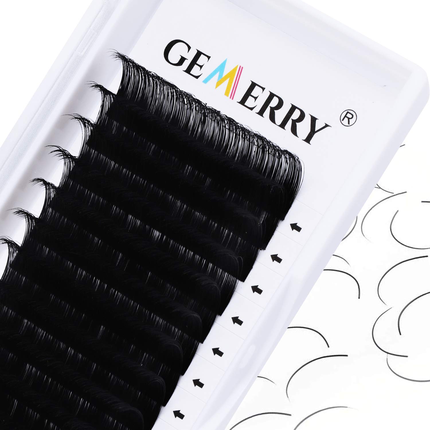 8-14mm Mix 1:1 Classic Individual Eyelash Extensions Russian Lashes 0.05mm C curl One-to-One Eyelashes Single Lash by GEMERRY (0.05-C curl- 8-14mm mix)