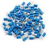 Heschen Fork Insulated Wire Connector Crimp Terminal SV2-4 Blue 100 Pack 16-14 view 9