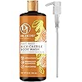 Dr. Jacobs Naturals Castile Orange and Ginger All-Natural Body Wash for Moisturizing Dry Skin with Plant-Based Ingredients with Pump - 32 Ounce