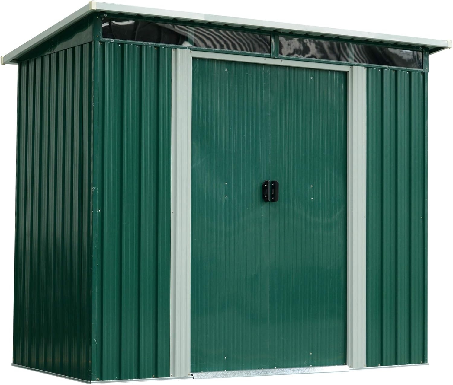 Outsunny 8ft x 4ft Roofed Metal Garden Shed House Hut Gardening Tool