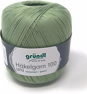 Häkelgarn 100 Gramm Baumwolle-Filet-Garn häkeln - Farbe lind-grün_123