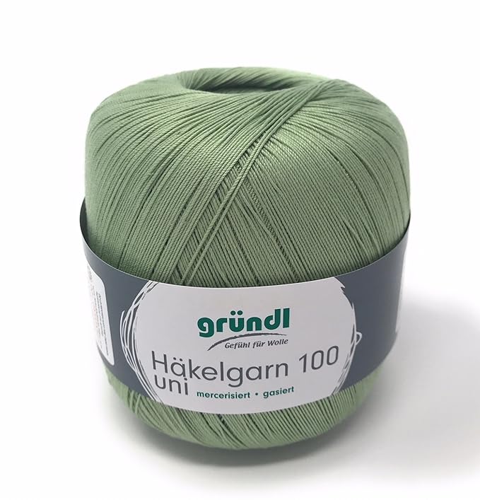 Häkelgarn 100 Gramm Baumwolle-Filet-Garn häkeln - Farbe lind-grün_123