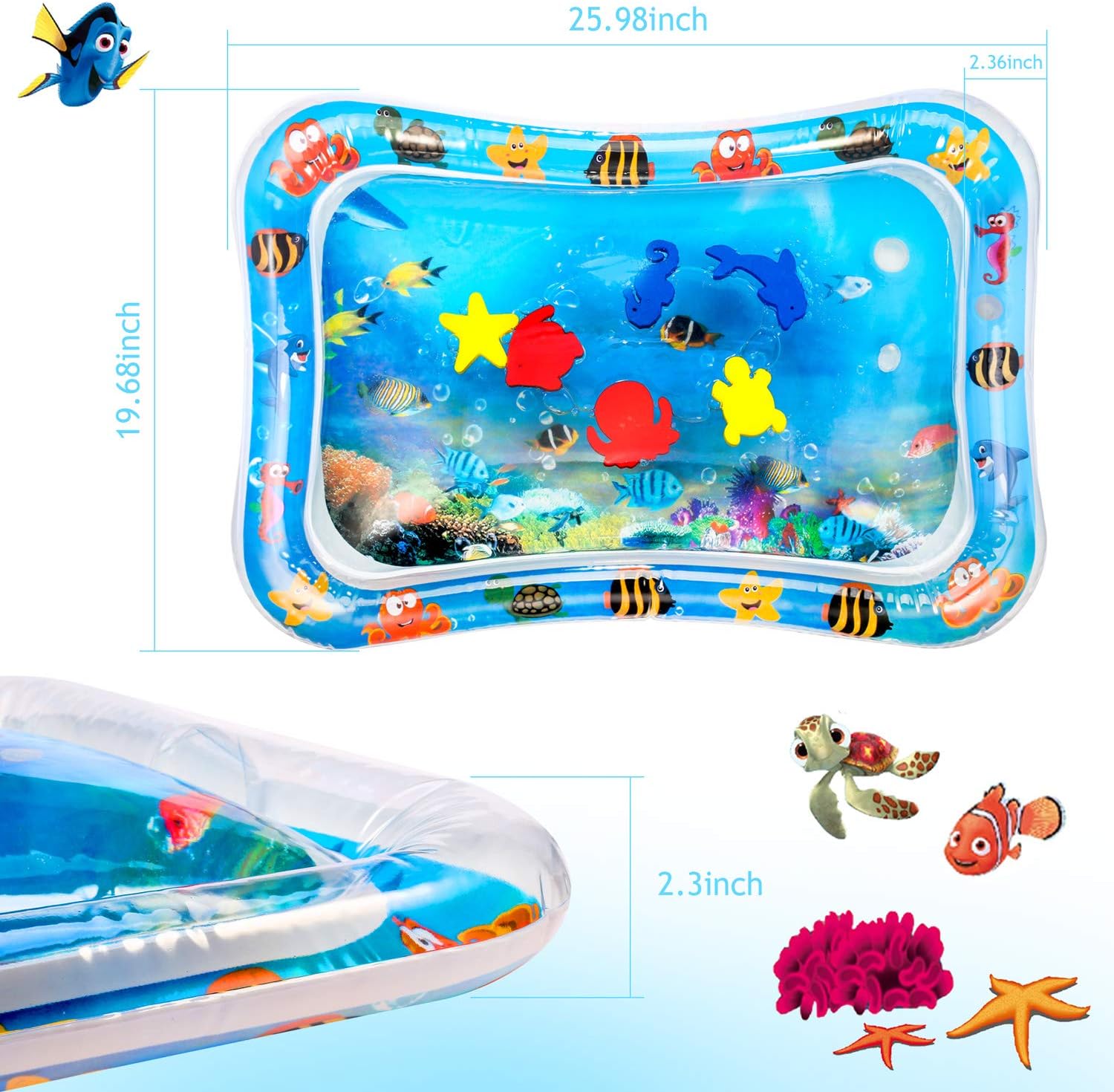 Yosemy Tapis D Eau Gonflable Pour Bebe Tapis De Jeu Gonfle Coussin Gonflable De Rempli D Eau Amusement D Activite D Enfant Aider Developper Les Competences Cognitives Amazon Fr Bebes Puericulture