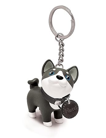 DomeStar Dog Keychain Charms, Husky Key 