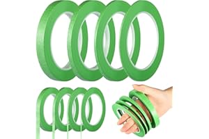 Epakh 4 Rolls Pinstripe Tape, Masking Tape in 1/16, 1/8, 1/4 and 1/2 Inch Wide, for Painters Automotive DIY Car Auto Paint Art(Green,52 yd)