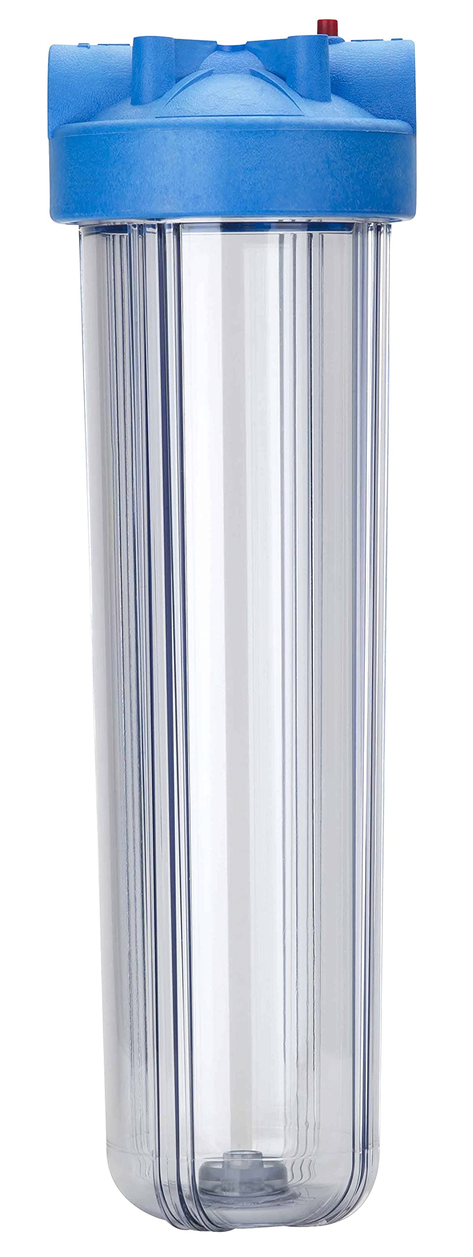 Photo 1 of (PARTS) (SIGNS OF USE) (UNTESTED) Pentair Pentek 166201 Big Clear Filter Housing, 1" NPT #20 Whole House Heavy Duty Water Filter Housing with Pressure Relief Button, 20-Inch, Blue/Clear