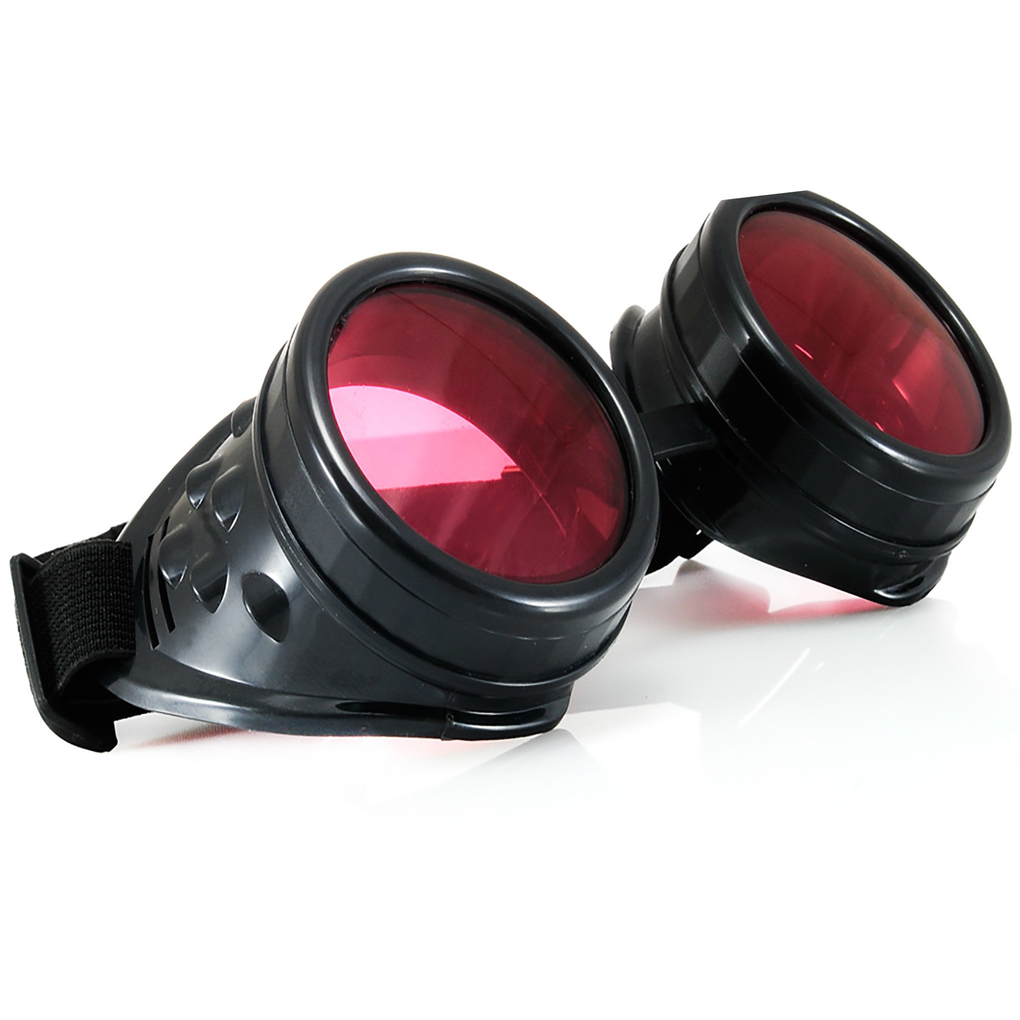 Morefaz Welding Cyber Goggles Steampunk Goth Cosplay Sunglasses 50s Round Glasses Vintage Hippy Party Fancy Dress MFAZ Ltd (Black)