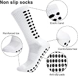 Zuimei 3 Pairs Football Grip Socks Men Anti-Slip White Blue Black view 5