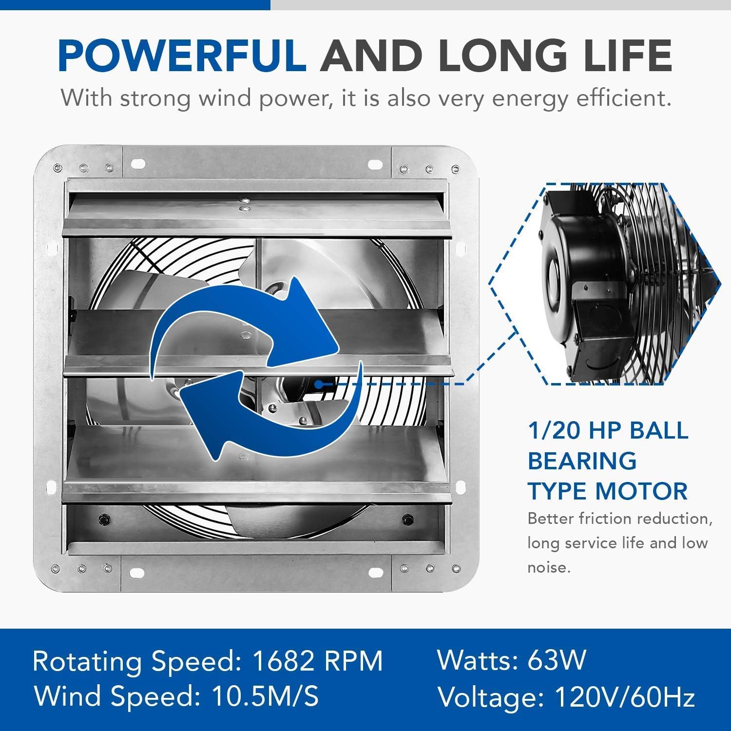 Simple Deluxe 12 Inch Exhaust Fan with Speed Controller and Power Cord Kit, Providing Superior Ventilation for Windows, Attics, Kitchens, Greenhouses and Garages