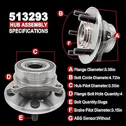 Pair 513293 Front Wheel Bearing Hub Assembly