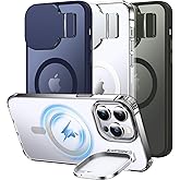 Silverback for iPhone 13 Pro Max Case with Stand, MagSafe-Compatible Case with Built-in Camera Cover,Magnetic Phone Case Shockproof DustProof Cover for iPhone 13 Pro Max 6.7 inch- Clear