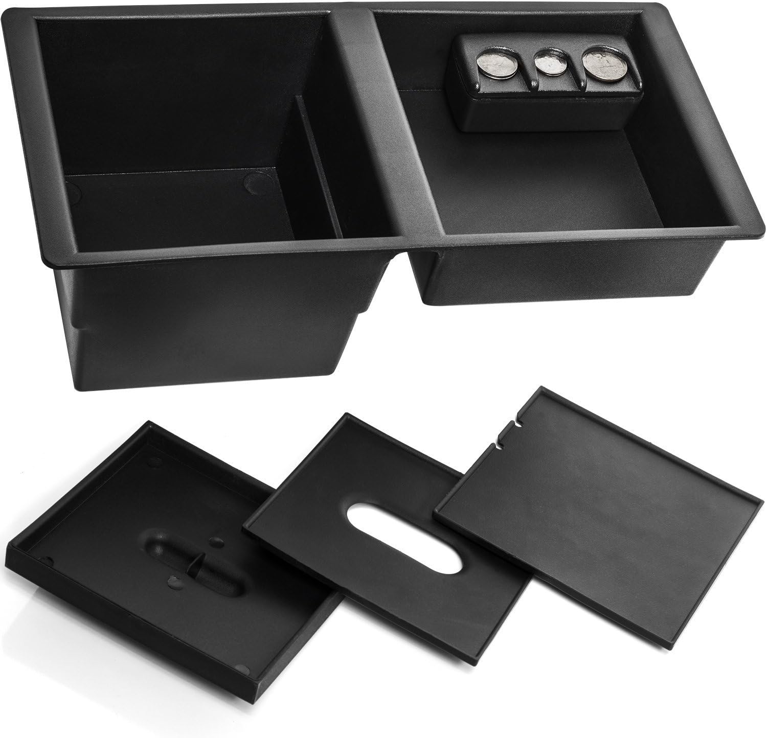 ITEK AUTO Center Console Storage Insert Organizer Tray for 2014-2019 Silverado, Tahoe, Suburban, Sierra, Yukon, Escalade - Replaces GM OEM Part# 22817343
