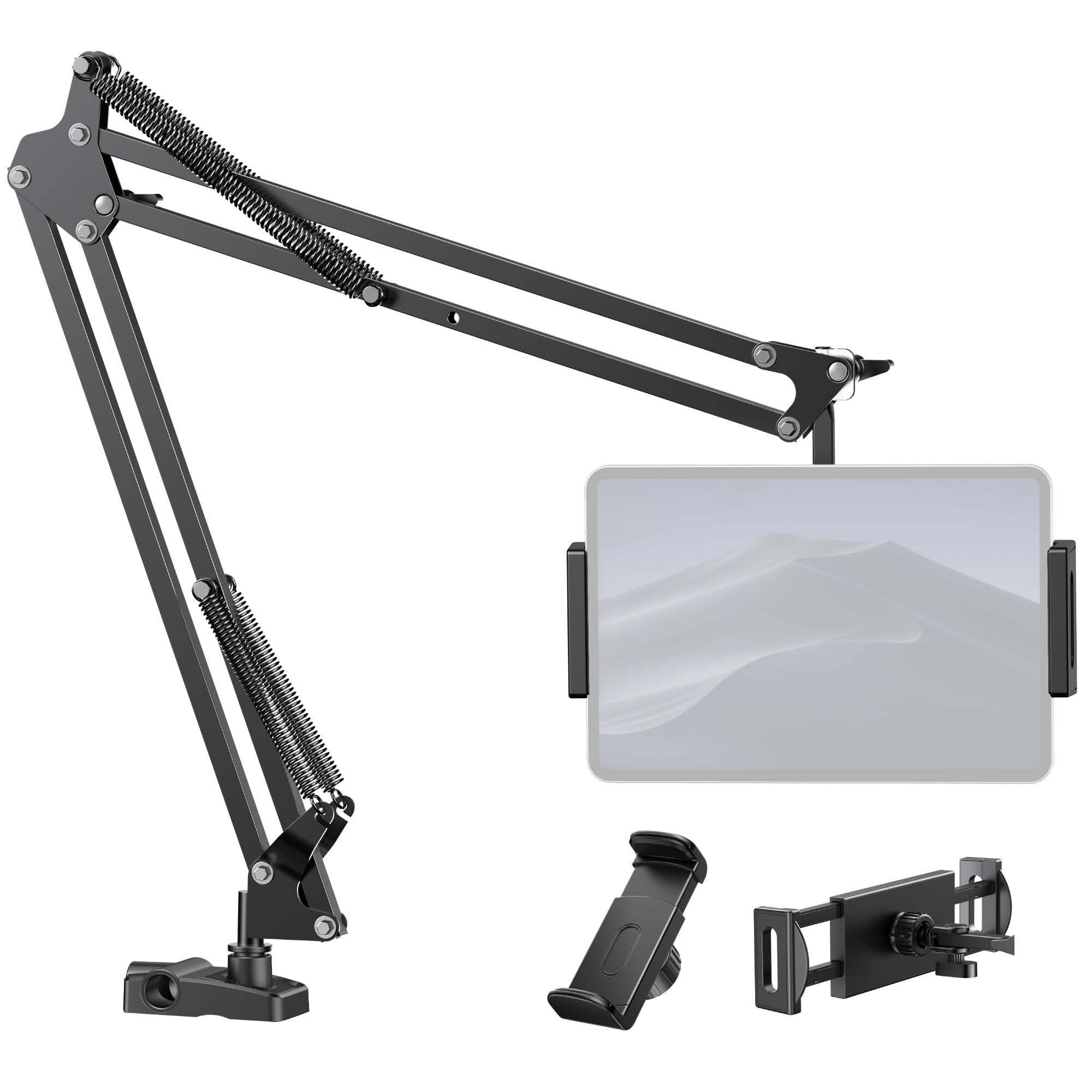 Photo 1 of InnoGear Tablet Holder for Bed, Overhead Tablet Stand Phone Holder Tablet Mount for Desk 2 Clamps with Swivel Ball Head for iPad Kindle Switch Graphics Tablets 4-13" Devices