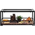 REPTI ZOO Glass Reptile Terrarium 20 Gallon, Front Opening Reptile Tank 30" x 12"x 12" for Reptile Pets Gecko Lizard Snake, Top Screen Ventilation Escape Proof Lid