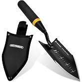 Kemaier Heavy Duty Gardening Hand Trowel - Stainless Steel Tool | Blade Sheath, Sharp Weeding, Serrated Cutting, Measured Planting, The Shovel Pros Actually Rely On
