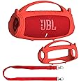 Silicone Cover Case for JBL Charge 5 Portable Bluetooth Speaker, Protective Skin Holder for JBL Charge 5 Speaker Accessories (Red Case, NOT Fit Wi-Fi Version)