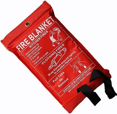 King Karan 1m x 1m Fire Blanket Large Quick Unfolding with Loops