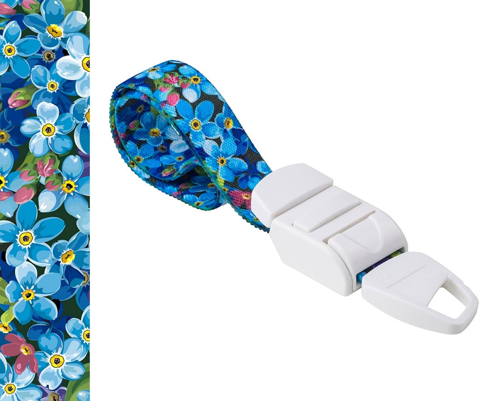 ROLSELEY Medical Nurse Tourniquet with FLORAL BLUE FORGET-ME-NOT Pattern with ABS Plastic Buckle Latex Free Elastic Band Perfect for Doctors, Nurses, Students and Paramedics