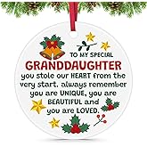 Granddaughter Gifts from Grandma Grandpa to My Granddaughter Ornament Encouragement Gift from Grandparents Birthday Christmas Wedding Graduation Gifts for Granddaughters Ceramic Christmas Ornament