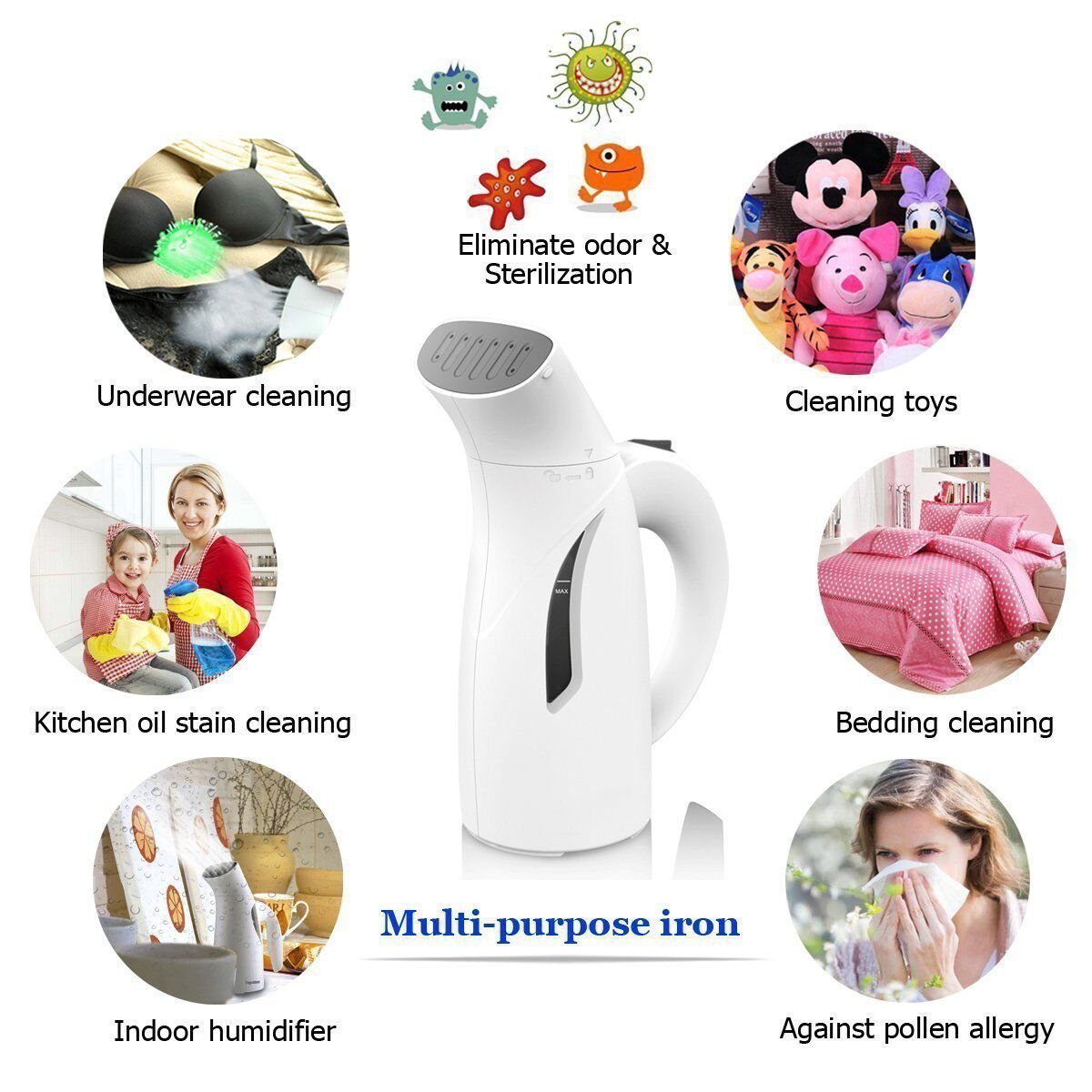 Tepoinn Clothes Steamer for Travel Garment Steamer Portable Fabric Steamer(two gear)