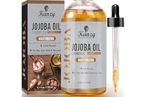 Kanzy Jojoba Oil Cold Pressed 120ml - 100% Pure Jojoba Oil for Skin, Hair, Nails, Eyelash & Eyebrow Care, Vegan & Cruelty Fre