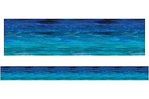 World of Eric Carle 36 Feet Blue Bulletin Board Borders, 12 Strips of Blue Eric Carle Straight Border Trim, Colorful Borders 
