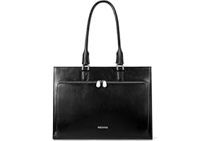 BOSTANTEN Leather Briefcase for Women Vintage 15.6 inch Laptop Bag for Women Business Shoulder Handbag Black
