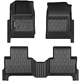 AUTOBULL Floor Mats Compatible with 2015-2022 Chevy Colorado/GMC Canyon Crew Cab, All Weather TPE Floor Liners, Custom Fit Car mats, 1st & 2nd Row, Black