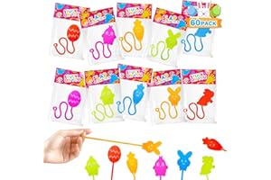 WONDRUS Bulk Easter Sticky Hands Party Favors Supplies for Kids 60 Pack, Easter Basket Goodie Bag Stuffers Non Candy Egg Fillers for Toddlers, Small Pinata Treats Classroom Prizes Toys Gifts for Boys Girls