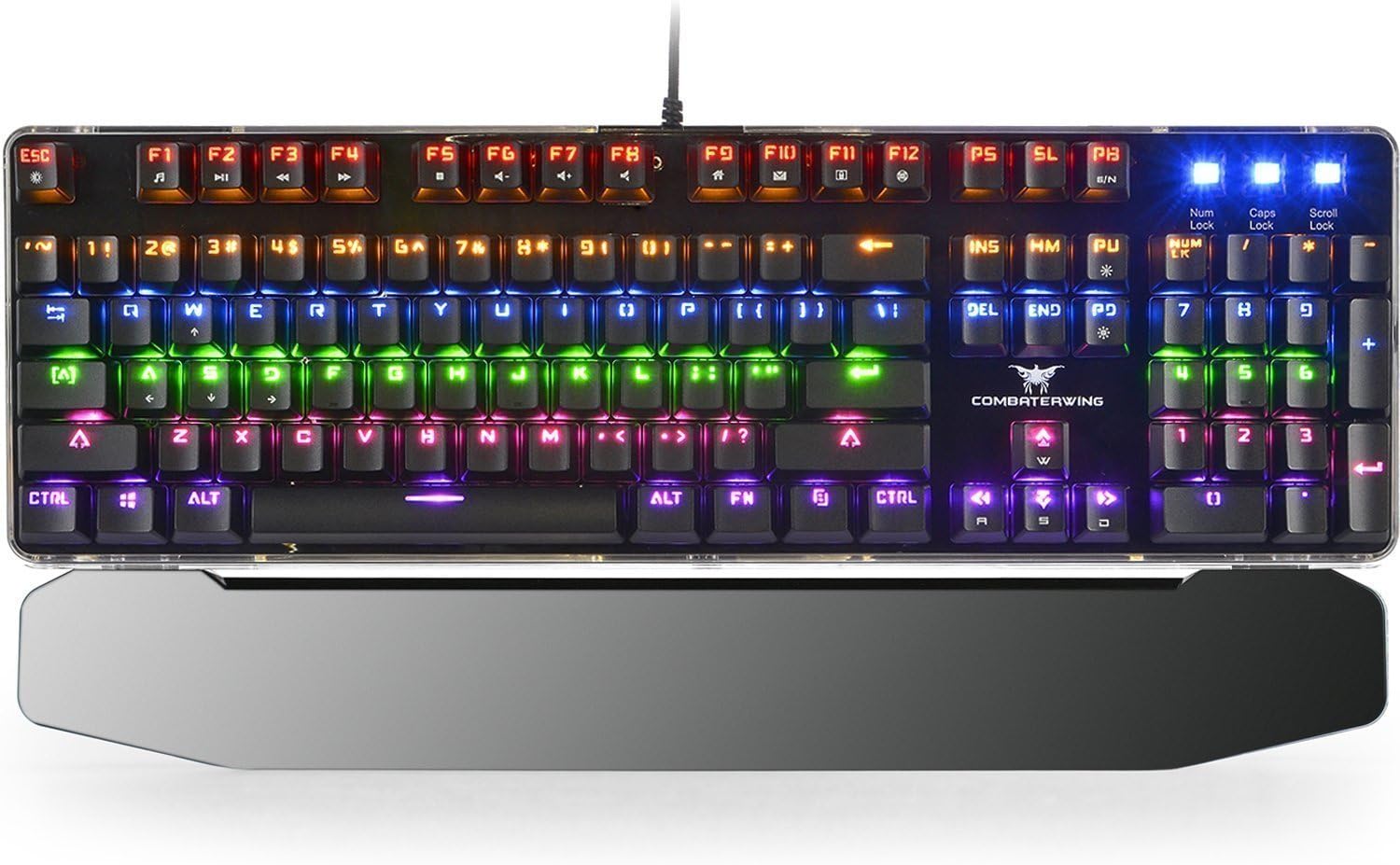 Hotyet 104 Keys Wired USB Mechanical Gaming Keyboard Anti-Ghosting Detachable Replaceable DIY Blue Switches Programmable Customization Colorful LED Backlit for Gamers